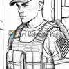 A military man in a tactical vest and cap, standing against a brick wall, with a serious expression.