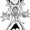 A cartoon vampire with an angry expression, wearing a long coat and showing sharp fangs, ready to attack.
