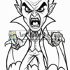 A cartoon vampire character with sharp fangs, exaggerated facial features, and a dramatic cape, striking an angry pose.