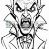A furious vampire with sharp fangs and pointed ears, wearing a formal coat and bow tie, showing intense expression.