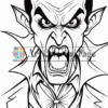 A menacing vampire with sharp fangs, pointed ears, and slicked-back hair, wearing a collared shirt and suit jacket.