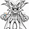 A cartoonish vampire with exaggerated features, sharp fangs, and an angry expression, wearing a suit and cape.