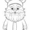A cartoon Santa character with antlers, a big fluffy beard, and a cheerful expression, wearing a Santa hat and coat.