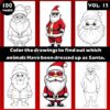 Coloring Pages of Animals Dressed as Santa Claus Vol 13 - Coloring Sheet