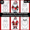 Coloring Pages of Animals Dressed as Santa Claus Vol 15 - Coloring Sheet