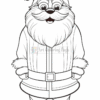A happy Santa Claus character with glasses, wearing a thick winter coat and a jolly expression.