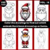 Coloring Pages of Animals Dressed as Santa Claus Vol 18- Coloring Sheet