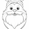 A cartoon-like creature with a large fluffy beard, wearing a hat with ears and gloves, smiling cheerfully.