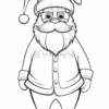 A jolly Santa Claus character wearing a hat, glasses, and a traditional suit, standing with a friendly expression.