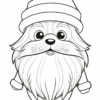 A cartoonish character with a large beard, wearing a festive hat and gloves, looking cheerful and friendly.