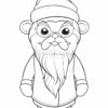 A cartoon bear dressed as a Christmas gnome, wearing a hat and glasses with a long beard, standing upright.