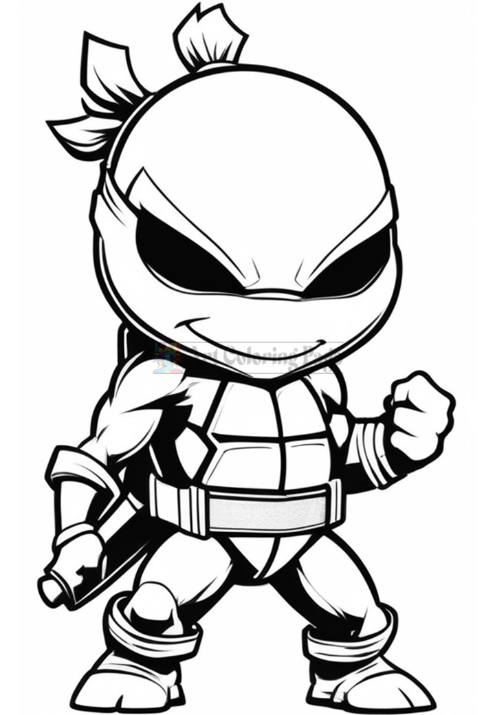 A cartoon character resembling Raphael from the Teenage Mutant Ninja Turtles, featuring a bandana, muscular build, and a confident pose.
