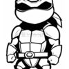 A cartoon ninja character in a muscular pose, wearing a mask, headband, and armor, with a determined facial expression.