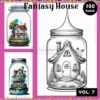 Experience Whimsical Delight with Home In a Jar Coloring Pages Vol 7