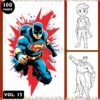 Embark on an Epic Saga with Heroes Coloring Sheet 100 Pages Vol 13!