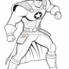 A muscular superhero in a cape and mask, striking a powerful pose with a star emblem on his chest.