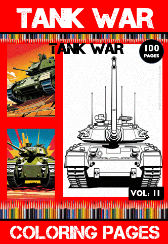 Tank War coloring pages featuring vibrant illustrations, suitable for cozy coloring book enthusiasts, available at artcoloringpage.com.