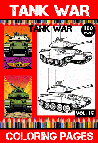 Coloring pages featuring tanks from the "Tank War" series, emphasizing engaging designs for the cozy coloring book experience at artcoloringpage.com.