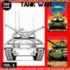Tank war-themed coloring page featuring a detailed tank illustration, part of a 100-page cozy coloring book series from artcoloringpage.com.