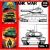 Coloring page featuring tanks from the 