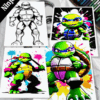 Coloring pages featuring Ninja Turtles, showcasing vibrant art and black-and-white designs, available at artcoloringpage.com.