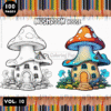 Mushroom Houses Coloring book Vol 10 – Mushroom Houses Coloring Pages-