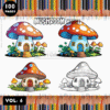 Dive into Creativity with Mushroom Houses Coloring Sheet Vol 6