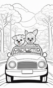 Drive into Creativity with Animals Cartoon Cars Coloring Pages Vol 1!