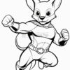 A cartoon fox character in a superhero costume, flexing its muscles and ready for action.