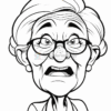 An elderly woman with glasses and a surprised expression, featuring detailed facial features and styled hair.