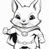 A superhero cat character with a cape, a star emblem on its chest, and a confident pose, ready for action.