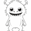 A cute, cartoonish monster with spiky hair, big eyes, a wide smile, and two antennae on its head.