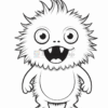 A cute, fluffy monster character with spiky hair, big eyes, and a wide smile, standing confidently with hands on its hips.