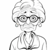 An elderly woman with gray hair, glasses, and a worried expression, wearing a collared shirt.