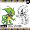 Embark on a Galactic Artistic Expedition with Aliens Coloring Pages Vol 6!