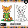 A colorful illustration of an animal character in a hero outfit on the left, alongside a black and white version ready for coloring, promoting free coloring pages from artcoloringpage.com.