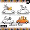 Cruise into Colorful Adventures with Animals Cartoon Cars Coloring Pages Vol 3!