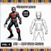 Coloring page featuring an ant-man superhero design, part of a free coloring book series from artcoloringpage.com with 100 pages.
