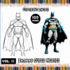 Batman coloring page featuring superhero designs from a coloring book, promoting free coloring pages from artcoloringpage.com.