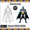 Batman coloring pages featuring two different illustrations on a cover for a coloring book with 100 pages from artcoloringpage.com.