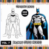 Batman coloring pages from a coloring book featuring superhero designs, available for free on artcoloringpage.com, includes 100 pages.