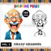 Embark on a Whimsical Ride with Crazy Grandpa Coloring Pages Vol. 2!