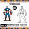 Coloring page featuring Captain America, showcasing a superhero design suitable for a coloring book. Available at artcoloringpage.com.