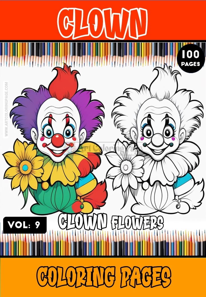 Indulge in Hilarity with Funny Clowns Coloring Pages Vol. 9!