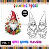 Complete your coloring skills with Gnome Flowers Coloring Pages PDF Vol 3!