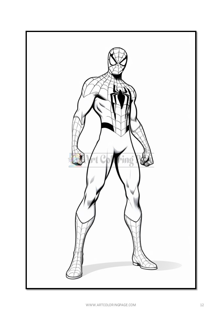 Spider-Man in a classic pose, wearing his iconic red and blue costume with web patterns and a spider emblem.