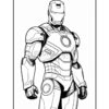 Iron Man in a detailed black and white sketch, showcasing his iconic armor and confident stance.