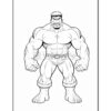 A muscular green superhero with spiked hair stands confidently, flexing his arms and looking determined.