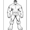 A muscular green character with a prominent brow, wearing shorts and looking fierce, stands with hands clenched.