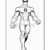 A muscular superhero in a green and black costume with a symbol on his chest, standing confidently and ready for action.